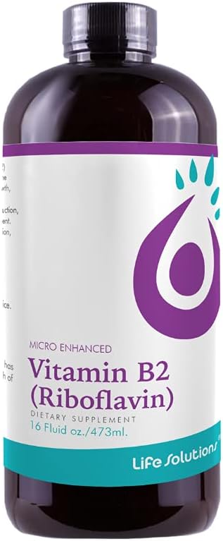 Life Solutions Vitamin B2 (Riboflavin) 50mg Liquid Food Supplement - Rapid-Sorb Technology - 473 ml
