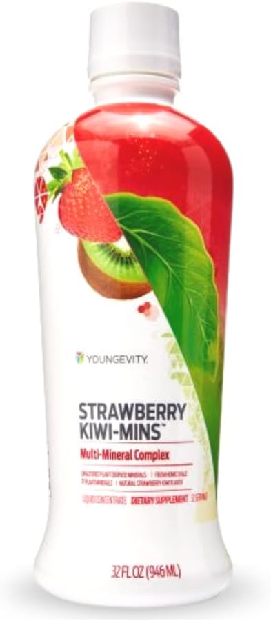 Youngevity Strawberry Kiwi-Mins Plant Derived Multi-Mineral Complex - 950ml (4 Pack)