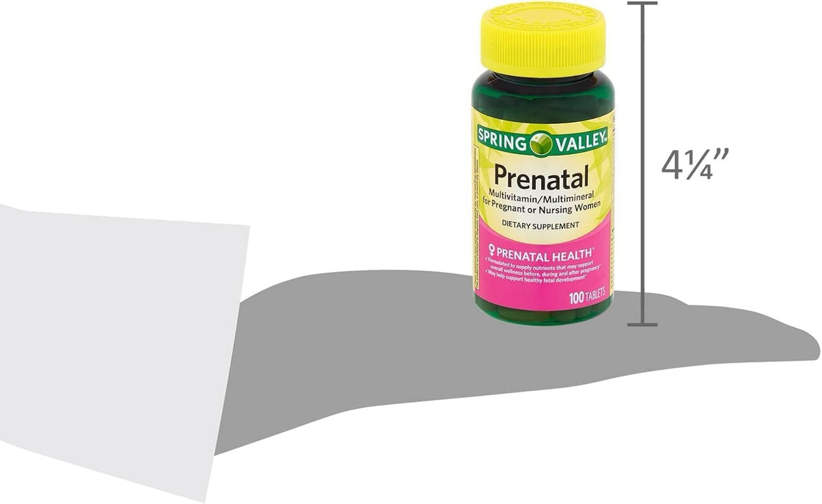 Spring Valley Prenatal Multivitamin | Essential Nutrients for Pregnancy | 100 Tablets - görsel 4