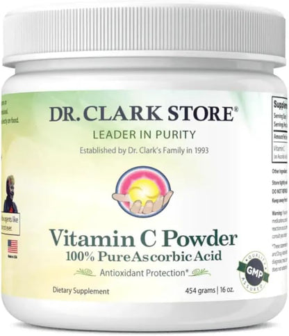 Dr Clark Vitamin C Powder - Pure Ascorbic Acid, 454g