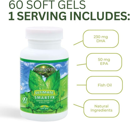 Youngevity S.M.A.R.T. FX™ Nootropic Supplement with DHA, EPA & Rosemary Oil (60 Soft Gels)