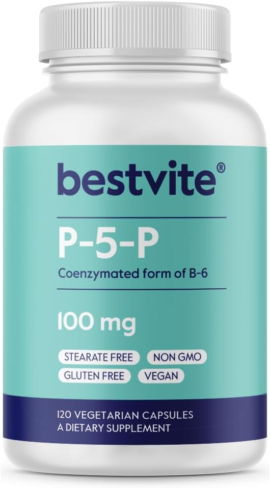 BESTVITE P-5-P 100 mg (120 Vegetarian Capsules) – CoEnzymated Form of Vitamin B6 - görsel 1