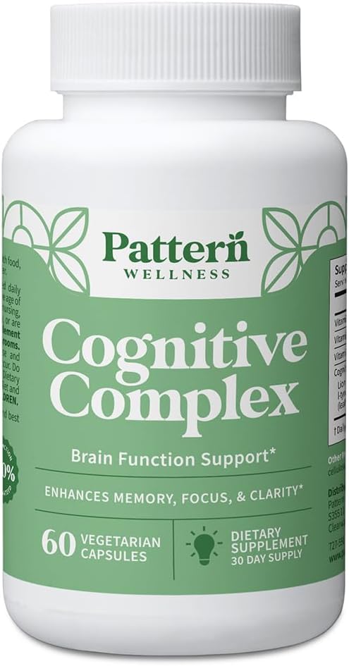 Pattern Wellness Cognitive Complex – Brain Health & Mental Clarity, Lion's Mane, Bacopa & B Vitamins, 60 Capsules - görsel 1