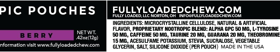 Fully Loaded Alpha Fuel Nootropic Pouches (Berry Fuel) - görsel 2