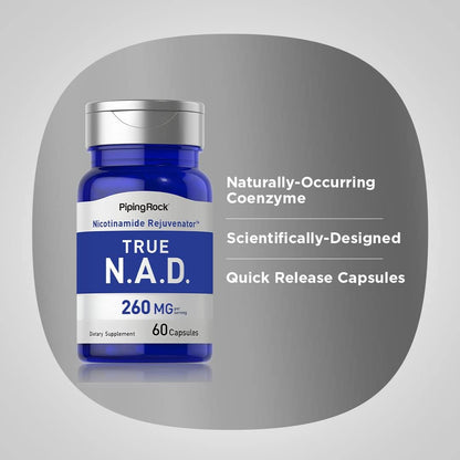 Piping Rock NAD Supplement 260 mg | 60 Quick-Release Capsules