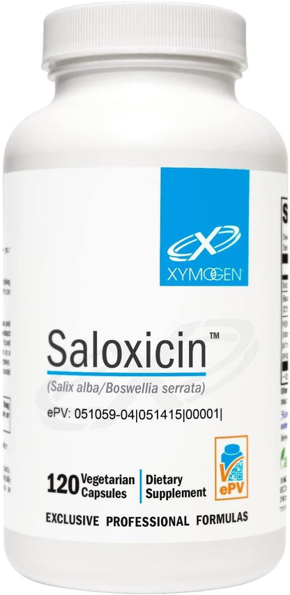 XYMOGEN Saloxicin - Antioxidant Support Food Supplement - Grape Seed Extract, Pomegranate Fruit & Cranberry - White Willow Bark & Boswellia Extract - 120 Capsules