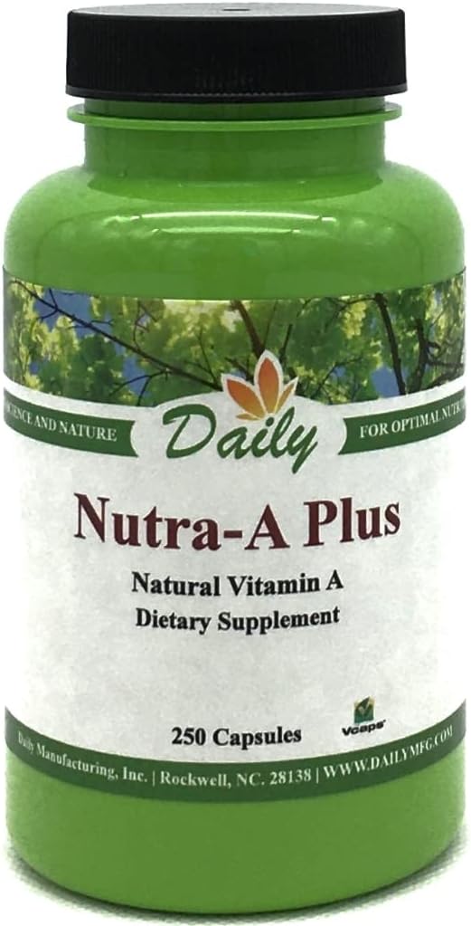 Daily Manufacturing Nutra-A Plus - Vitamin A (Retinyl Palmitate & Beta-Carotene) 250 Vegetarian Capsules - görsel 1