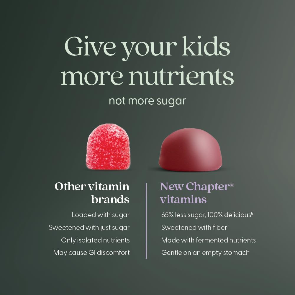 New Chapter Kids Multivitamin Gummies - 65% Less Sugar, Berry-Citrus, 60ct - görsel 5