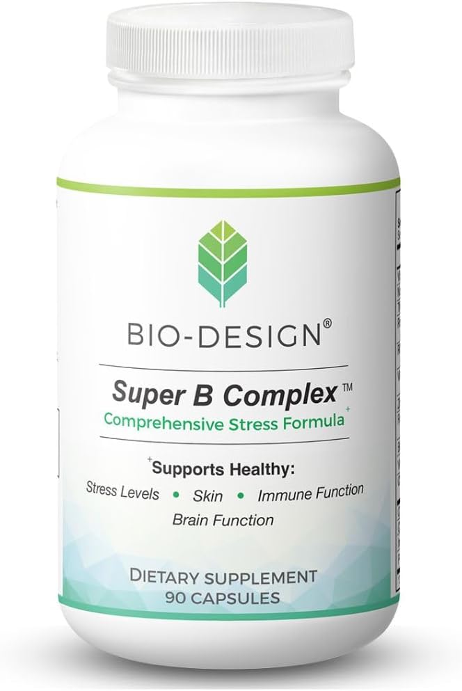 Super B Complex - Comprehensive Stress and Energy Support Supplement - Full Spectrum Bioactive B Vitamins and Minerals - Supports Healthy Stamina, Brain, and Immune Function - 90 Capsules - görsel 1