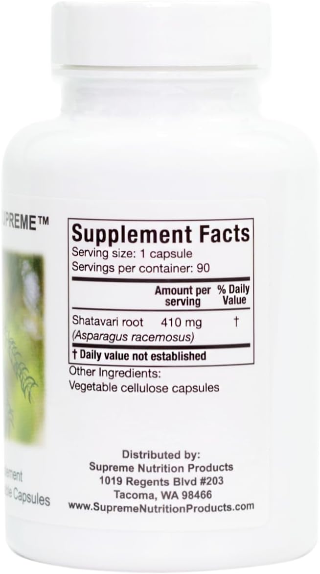Supreme Nutrition Shatavari Supreme - 90 Pure Shatavari Root Vegetarian Capsules - görsel 3