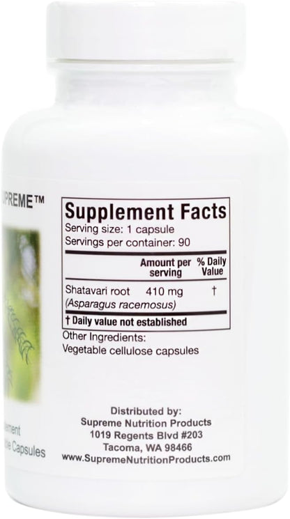 Supreme Nutrition Shatavari Supreme - 90 Pure Shatavari Root Vegetarian Capsules