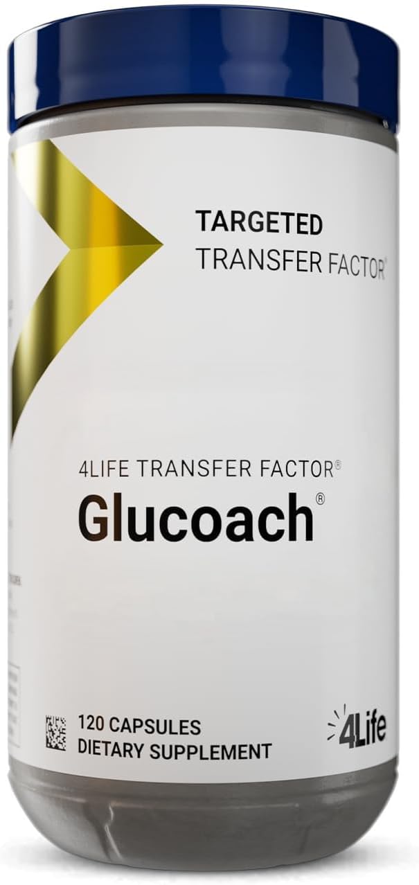 4Life Transfer Factor GluCoach - Endocrine & Gut Support Supplement with Fenugreek, Korean Ginseng, Chromium - 120 Veggie Capsules - görsel 1