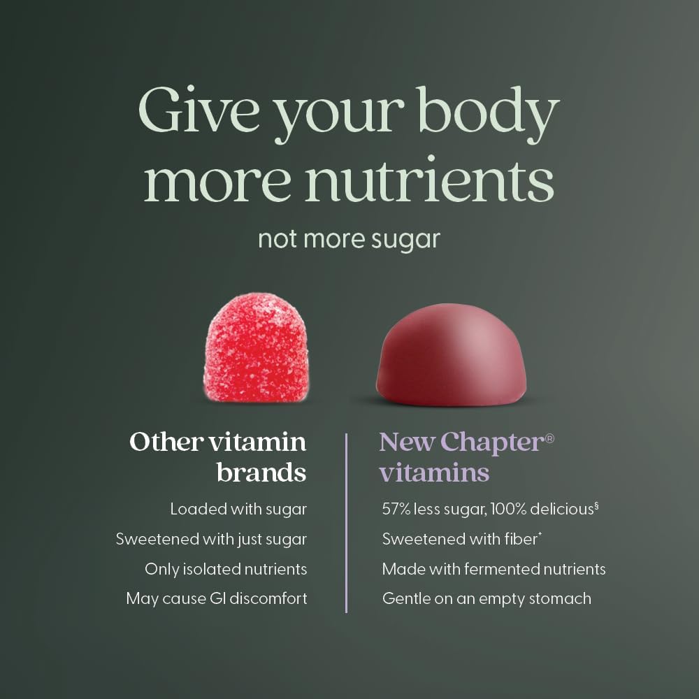 New Chapter Men's Multivitamin Gummies - 57% Less Sugar, Berry-Citrus, 75 Gummies - görsel 5