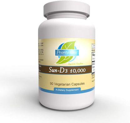 Priority One Vitamins Sun D3 10,000 IU, 90 Vegetarian Capsules