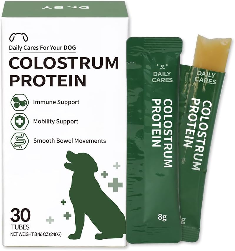 Doctor By Colostrum Protein for Dogs and Puppy – Weight Gain Supplement for Dog - Muscular Strength and Immune System Support with Colostrum, Whey Protein Isolate, Goat Milk – 30 Tubes - görsel 1