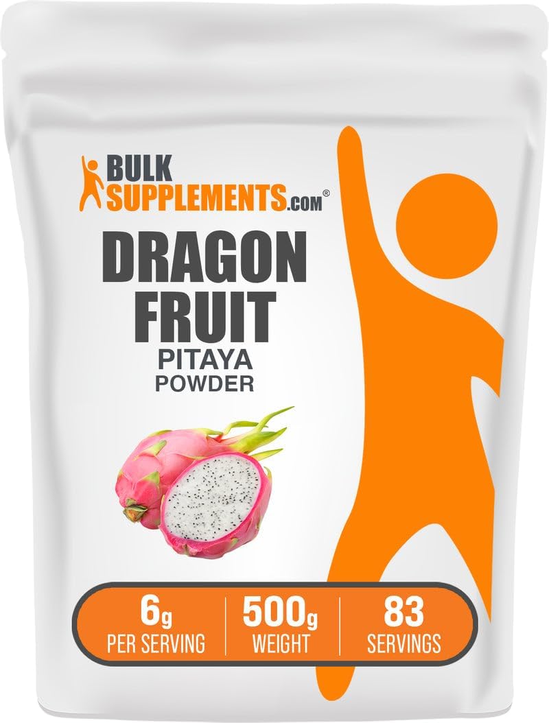 BulkSupplements.com Dragon Fruit Powder - Pink Pitaya Powder - Gluten-Free, 6g per Serving, 100g (3.5 oz) - görsel 6