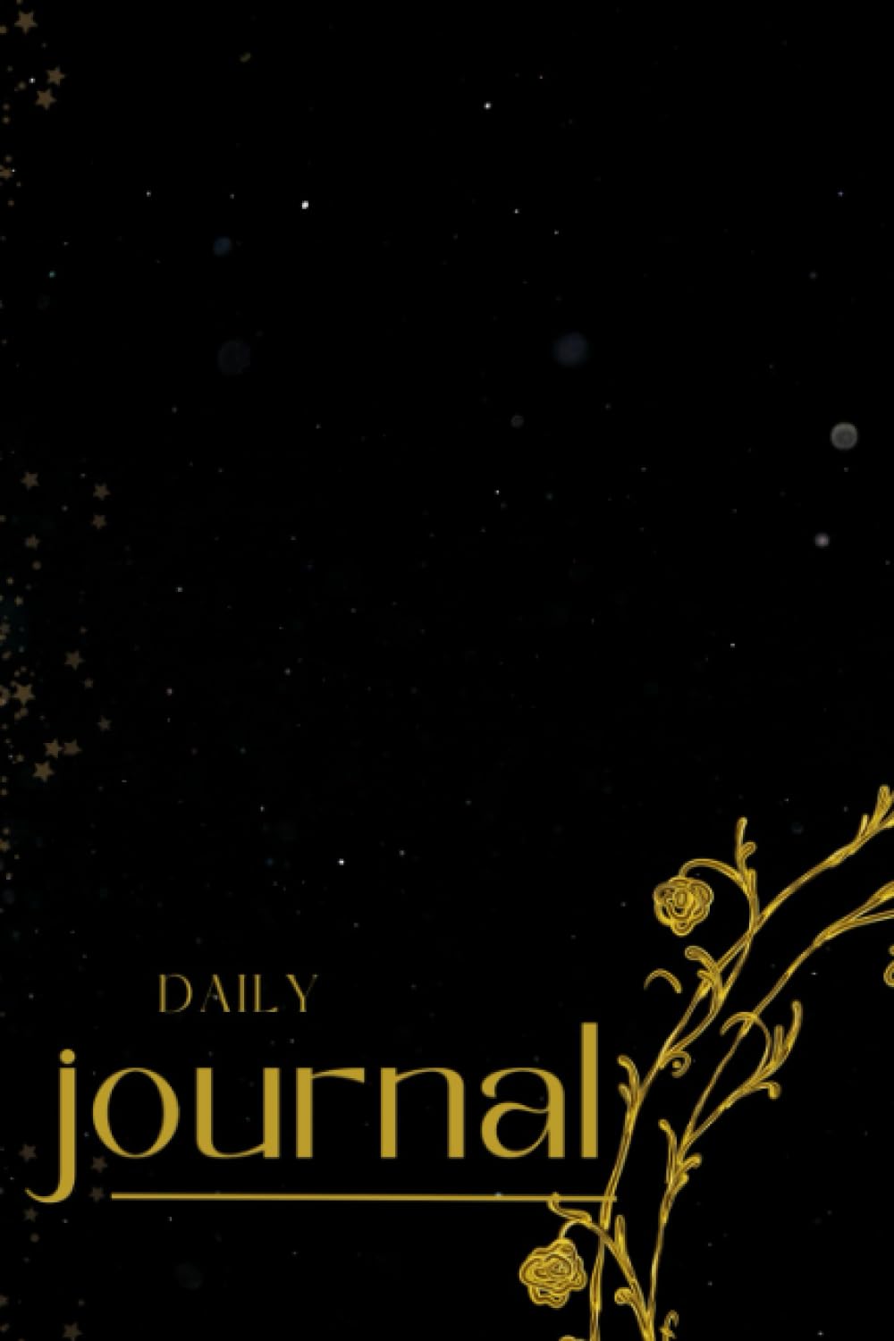 Daily Journal, Black and Gold, 6" x 9", 129 pages, Paperback Notebook, Unisex Gift: Planning, Gratitude, Writing for Students - görsel 1