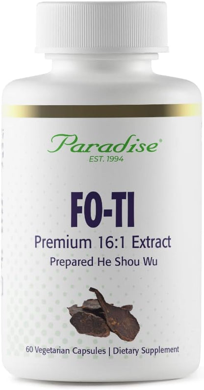 Paradise Herbs Fo-Ti He Shou Wu Root Extract, Premium 16:1 Extract for Hair and Skin Health, Gluten Free, 60 Vegetarian Capsules
