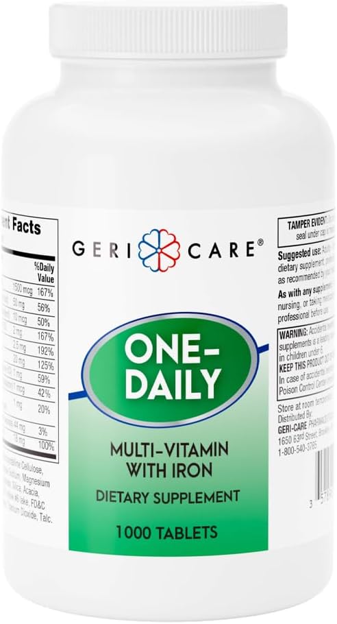 GeriCare One-Daily Multivitamin with Iron Tablets, 100 Tablets - görsel 7