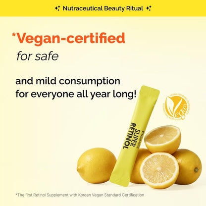 VITALBEAUTIE Super Retinol – Ingestible Liposomal Retinol & Vitamin C Powder for Radiant Skin, 30 Sachets