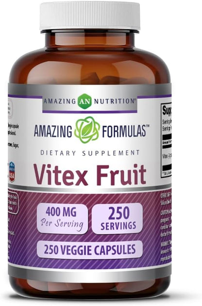 Amazing Formulae Vitex Fruit 400 mg – 250 Veggie Capsules