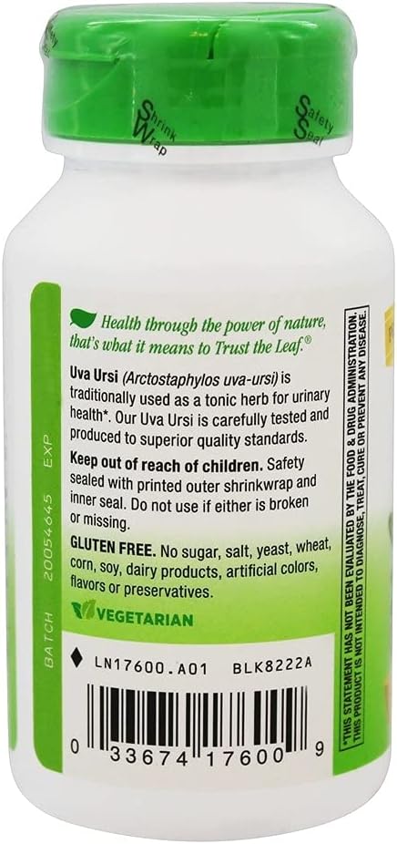 Nature's Way Uva Ursi Leaves, 480 mg, 100 Vegetarian Capsules - görsel 3
