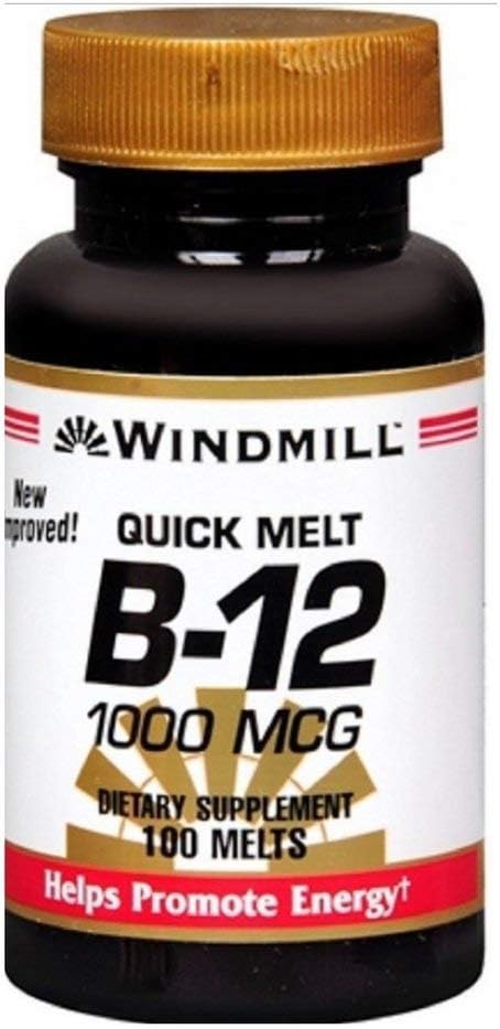 Windmill Vitamin B12 1000 mcg Tablets Sublingual 100 Tablets (Pack of 3) - görsel 1