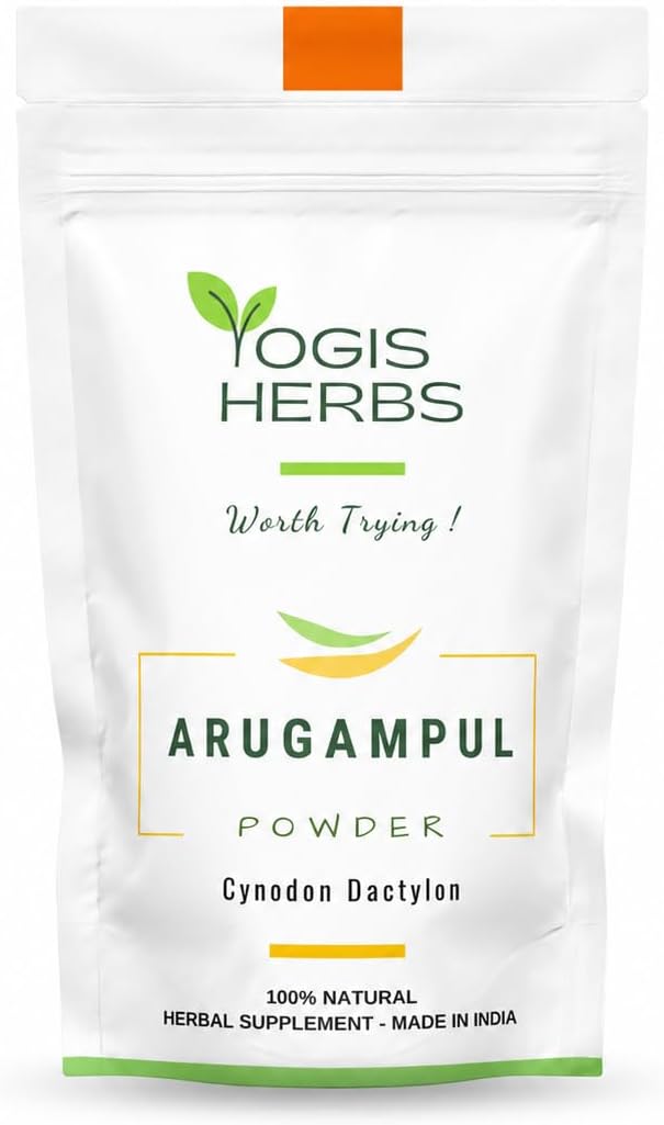 YOGIS HERBS Arugampul Powder – Traditional Tamil Herbal Supplement – Hand-Cleaned, Stone-Ground, Single-Ingredient - görsel 1