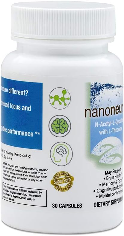 Biopharma Scientific NanoNeuro - Brain Support with NAC 600mg & L-Theanine 200mg, 30 Capsules - görsel 3