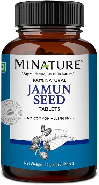 minature Jamun Seed Tablets - 90 Tablets Natural Daily Uses Formula (Vegan)