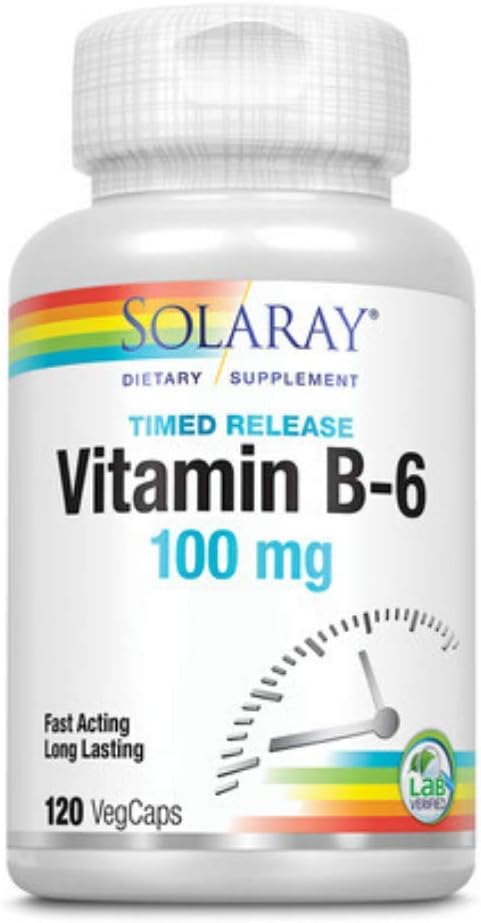 Solaray Vitamin B6 100mg Timed Release Capsules - görsel 8