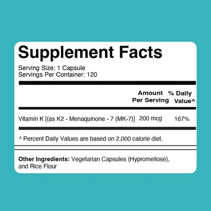 Dr. Colbert, MD Super K2 | Divine Health | MK-7 | Vitamin K2 | 200mcg | 120 Capsules