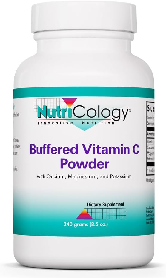 NutriCology Buffered Vitamin C Powder – Buffered Vitamin C for Antioxidant & Immune Support – Ascorbic Acid with Calcium, Magnesium & Potassium – Non-GM & Gluten-Free – 102 Servings – 8.5 oz - görsel 1