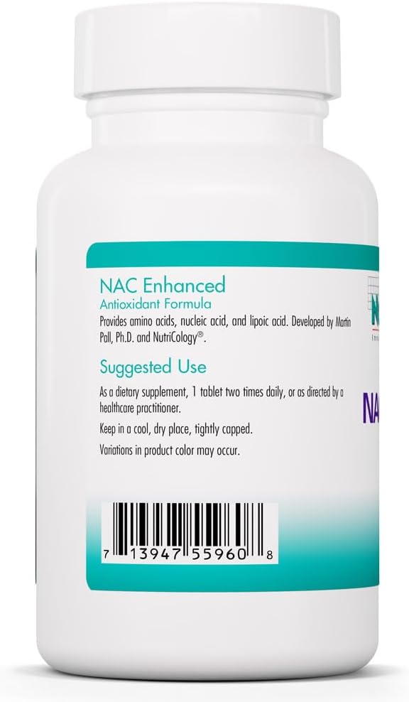 NutriCology NAC Enhanced - N-Acetyl-L-Cysteine Supplement, 90 Tablets - görsel 3