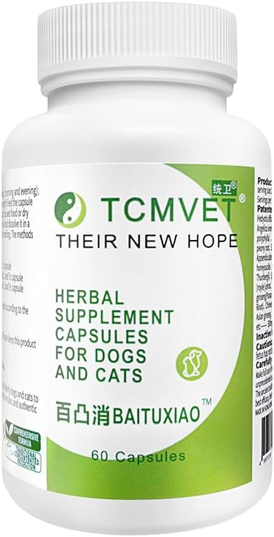 TCMVET Baituxiao Herbal Supplement for Dogs and Cats - Immune Support, Lumps & Bumps - 60 Capsules - görsel 3