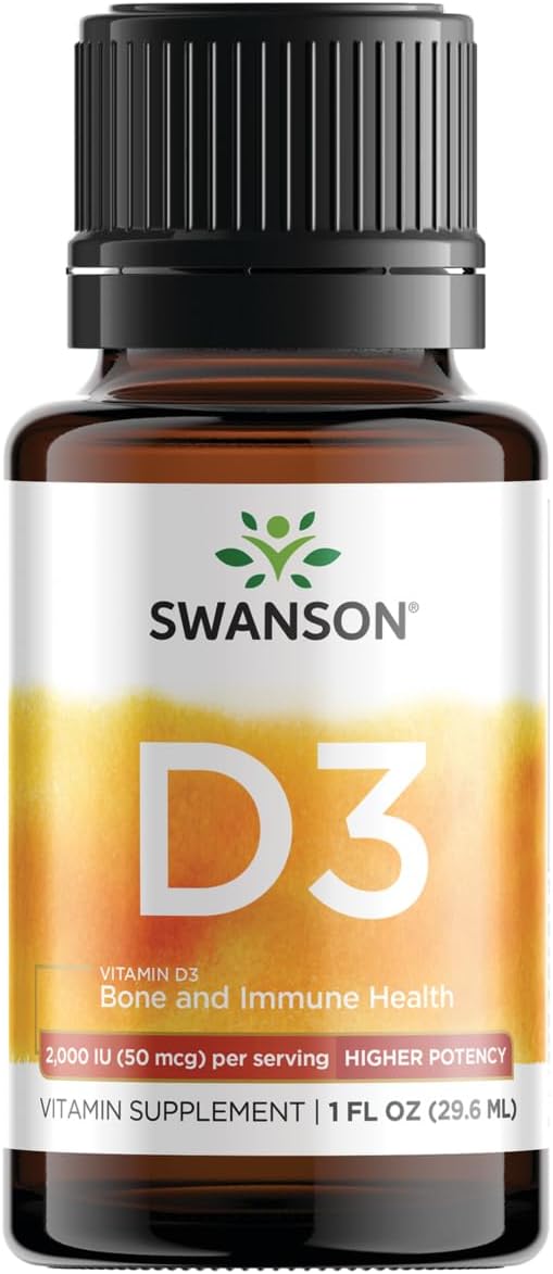 Swanson Vitamin D3 Liquid Drops 400 IU (50 mcg) - 1 fl oz (30 ml) - görsel 1