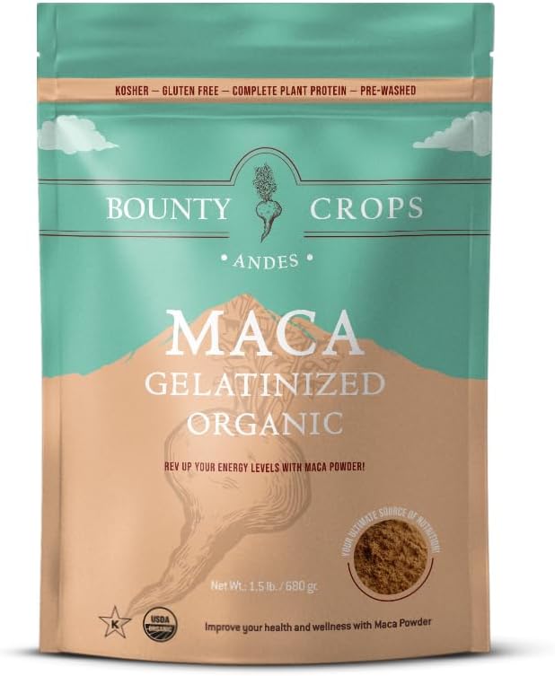 Organic Maca Powder Gelatinised 680 g Bag (1.5 lb), Energy & Vitality Booster, Non-GMO & Gluten-free, Peruvian Superfood, Certified Organic - görsel 1
