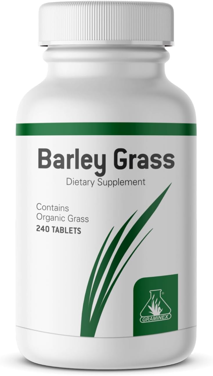 Graminex Barley Grass Tablets – Energy Boosting Greens Nutritional Supplement – 240 Tablets - görsel 1