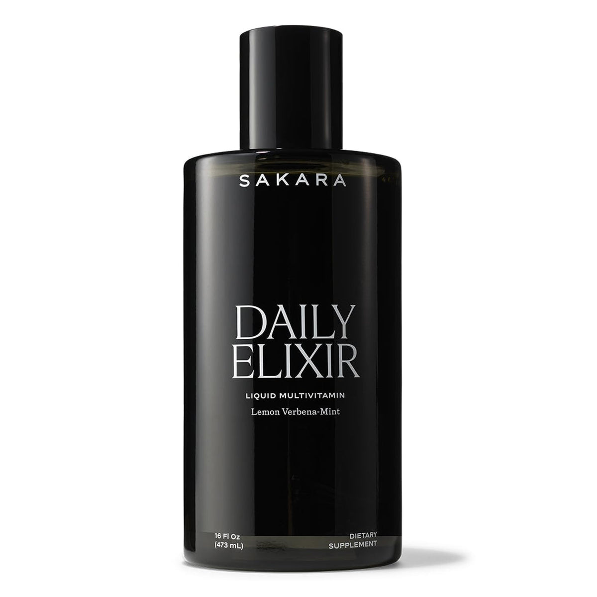 SAKARA Daily Elixir Liquid Multivitamin – High-Absorption Plant-Based Vitamins & Minerals for Energy, Skin, Hair & Nail Health with Vitamin E, Selenium & Folate, Sugar-Free Lemon Verbena Mint, 473ml - görsel 1