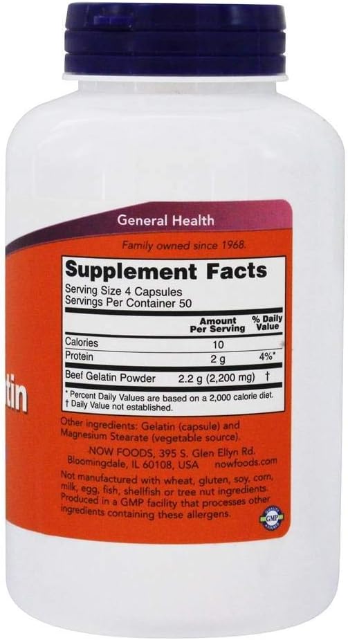Now Foods: Beef Gelatin Hydrolysed, 200 Capsules - görsel 2
