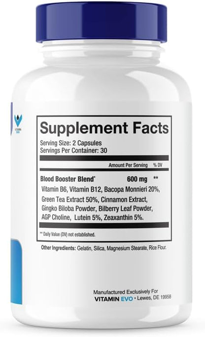 (2 Pack) Microbio Blood Booster – Natural Blood Flow Support Supplement, 120 Capsules