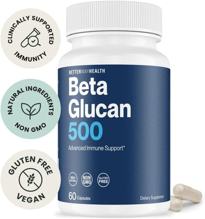 Better Way Health Advanced Immune Readiness Beta Glucan 500 – 500mg, 60 Capsules