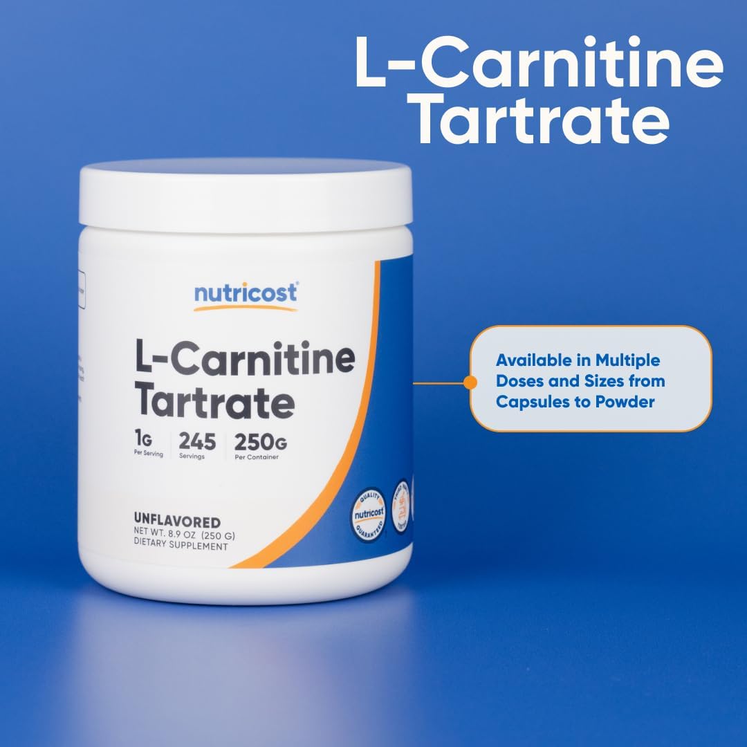 Nutricost L-Carnitine Tartrate Powder - 250 Grammes (250 Servings) - görsel 6