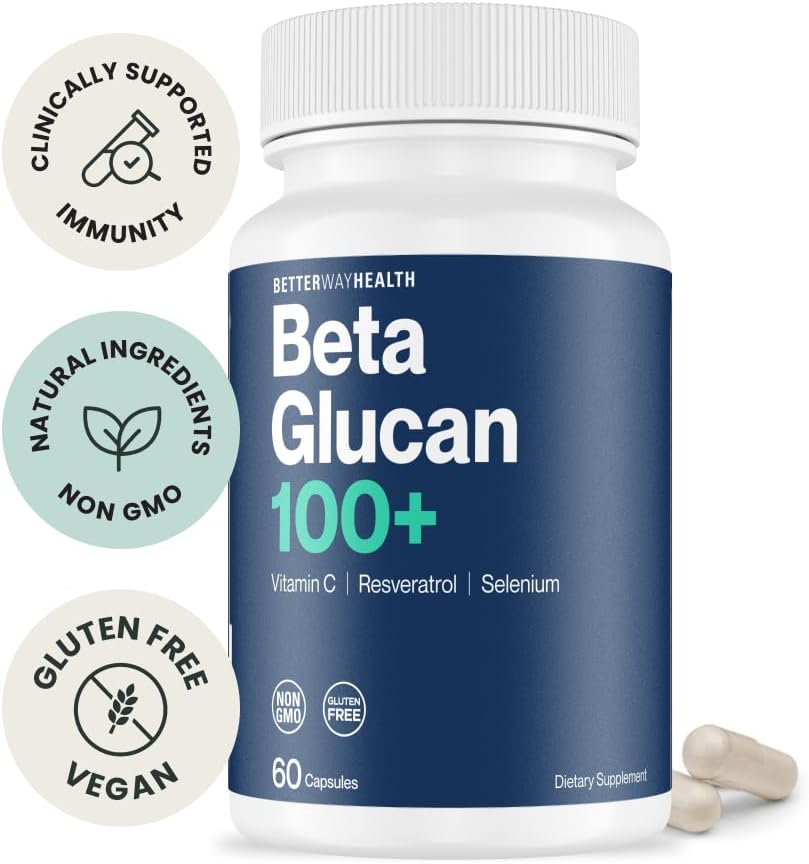 Better Way Health Advanced Immune Readiness – 1,3/1,6 Beta Glucan with Vitamin C, Selenium & Resveratrol – Immune Support Supplement for NK Cells & Phagocytosis – 60 Capsules - görsel 2