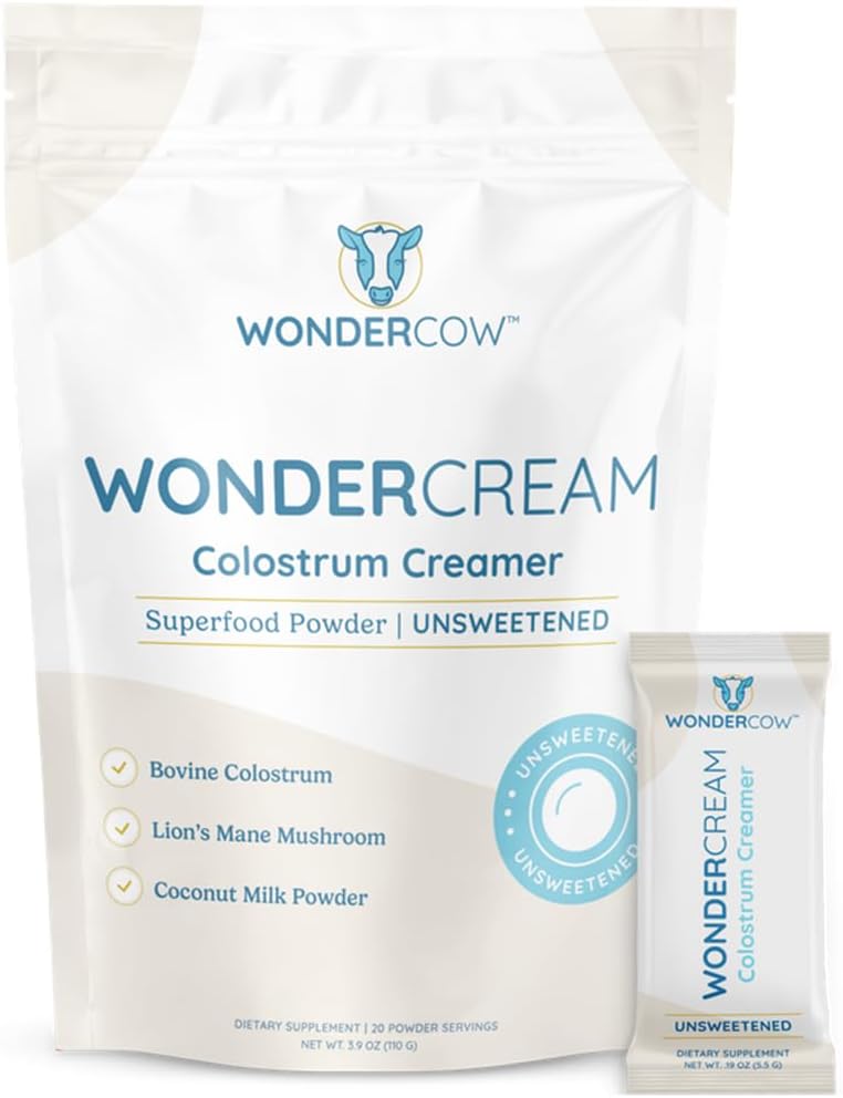 WONDERCOW Bovine Colostrum Superfood Creamer – Organic Lion's Mane & Coconut Milk Powder MCTs – Unsweetened, Keto Friendly - görsel 10