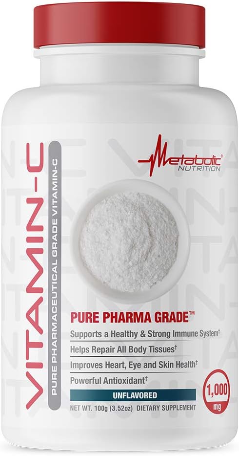 Metabolic Nutrition Vitamin C, 1000mg, Pure Pharma Grade, High Absorption Ascorbic Acid (100 g) - görsel 1