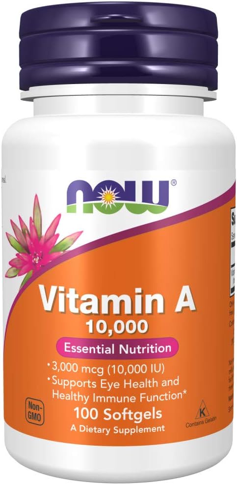 NOW Foods, Vitamin A, 10,000 IU, 100 Softgels - görsel 1