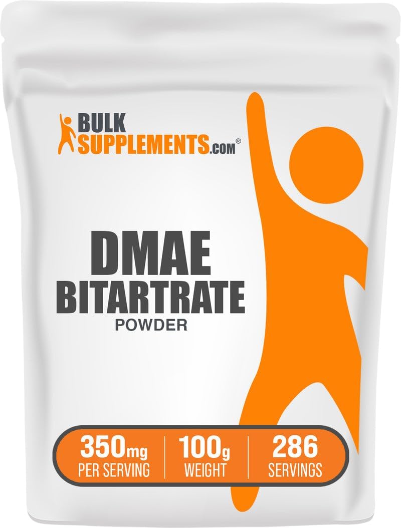 BulkSupplements.com DMAE Bitartrate Powder - Dimethylaminoethanol Bitartrate, DMAE Supplement - Unflavoured & Gluten-free, 350mg per Serving, 1kg (Pack of 5) - görsel 8