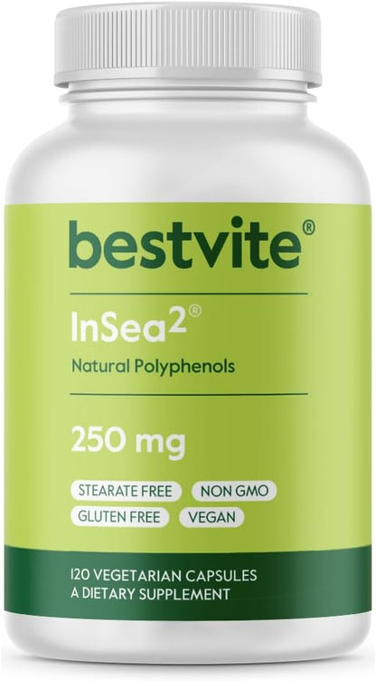 BESTVITE InSea2 250mg - Clinically Researched Blend of Kelp & Bladderwrack - No Stearates - Vegan - Non-GMO - Gluten-free