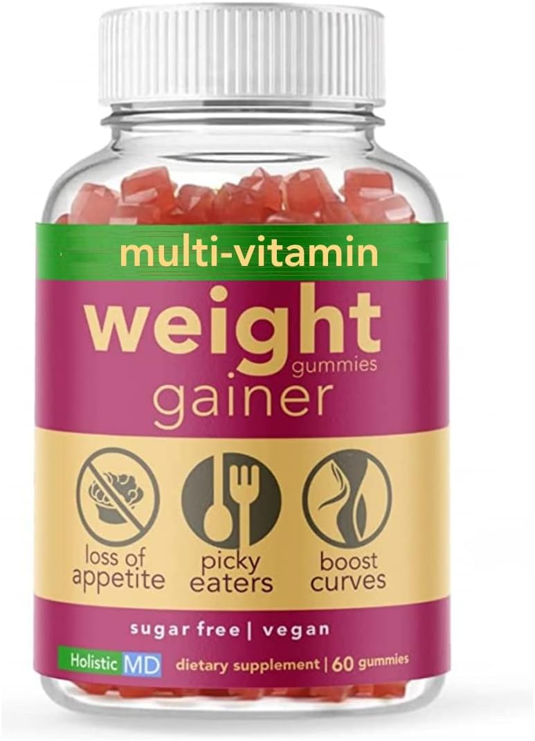 Holistic MD Gainer Gummies for Women Men Elderly and Kids | Clinically Studied Ingredients | 10 in 1 with L-Lysine Gentian Root Vitamin B | Non-GMO Sugar Free Vegan | 60 Count - görsel 1